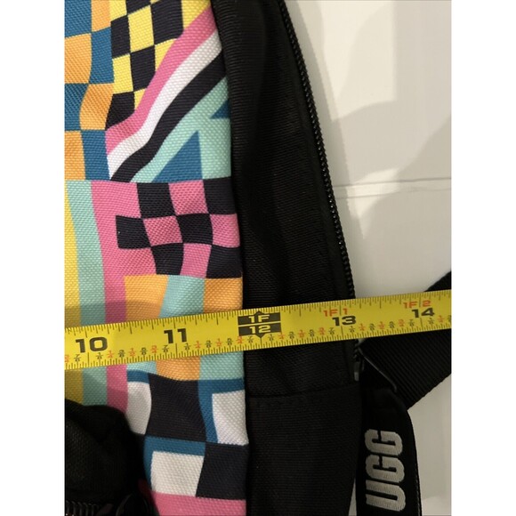UGG Canvas Australia Dannie II Backpack Multicolored Checkered Pattern Pre-Owned - Picture 11 of 11